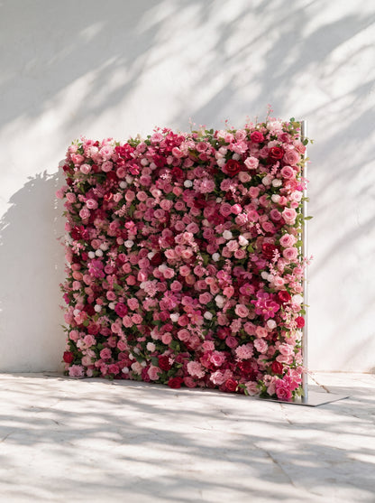 Fuchsia：2026 Luxury 5D Macaron Floral Wall with Greenery Roll-Up Backdrop for Whimsical Bridal Showers