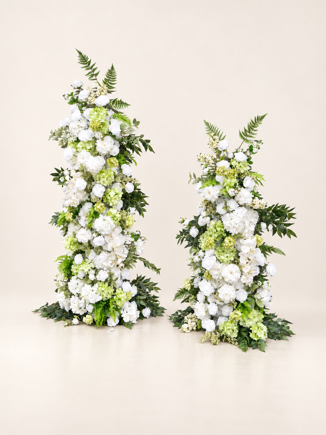 Galene: White and Green Rose Calla Lily Wedding Background Arch Pillar Decorative Flower Row Excluding Frame