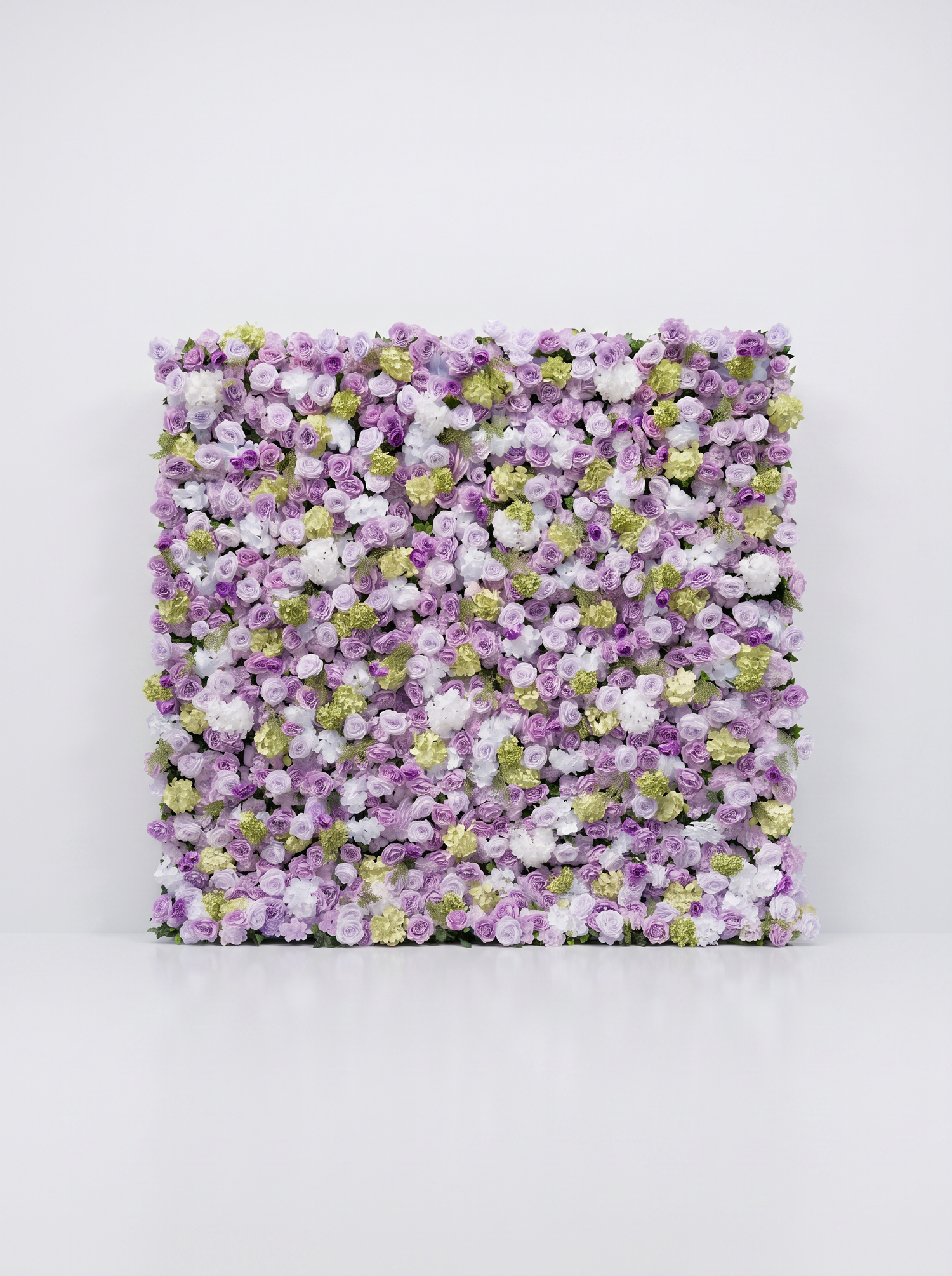 Gemena 5D Fabric Artificial rolling up curtain flower wall — white background view