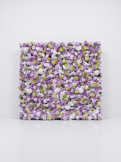 Gemena 5D Fabric Artificial rolling up curtain flower wall — white background view