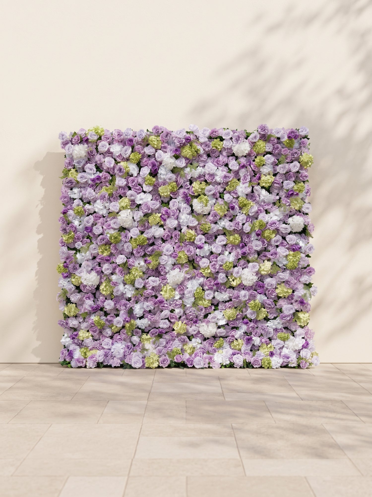 Gemena 5D Fabric Artificial rolling up curtain flower wall — front view