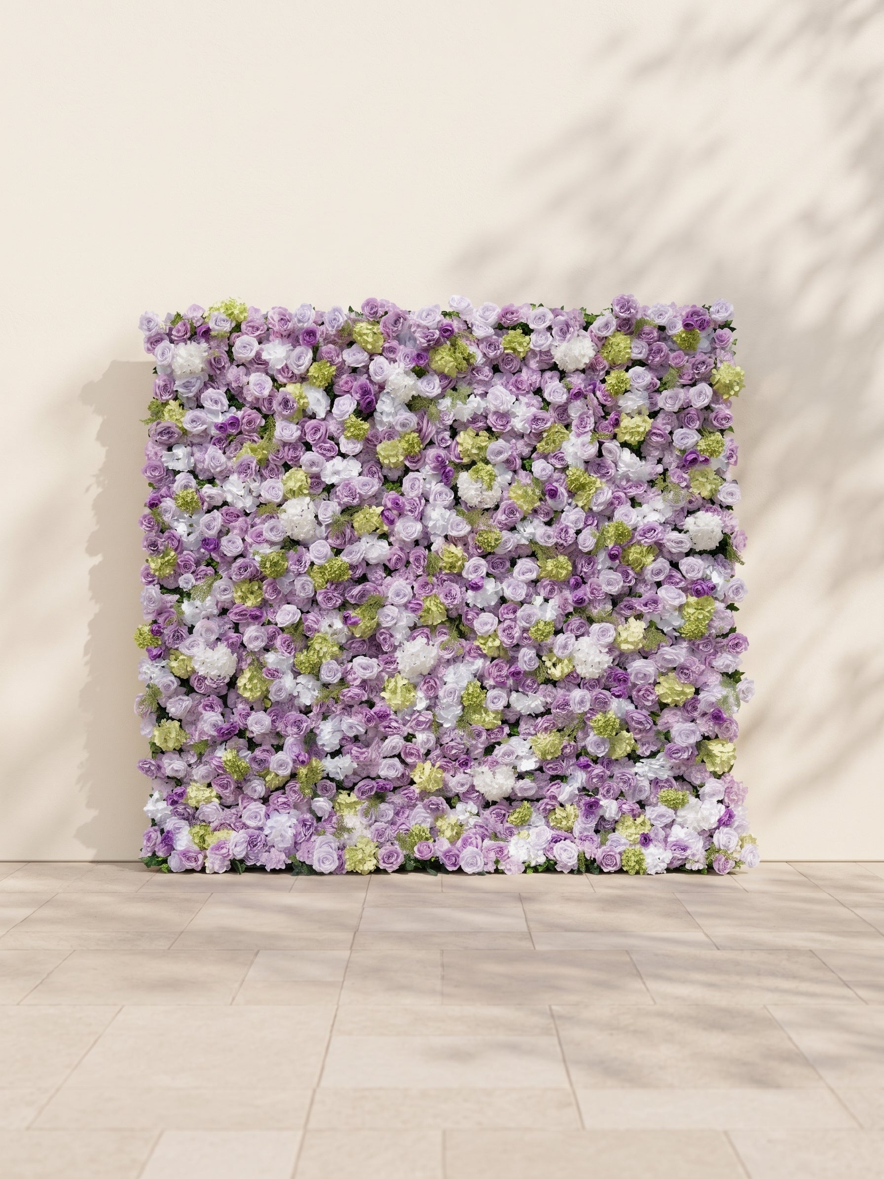 Gemena 5D Fabric Artificial rolling up curtain flower wall — front view