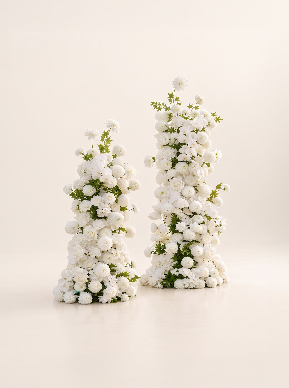 Sela: White&amp;Green Wedding Background Arch KT Backdrop Decorative Flower Row Excludes Frame