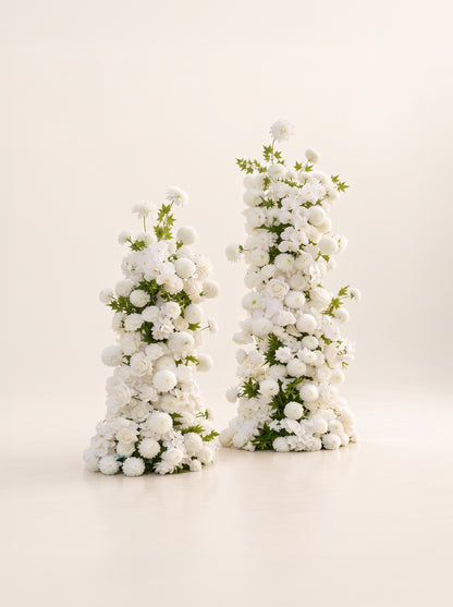 Sela: White&amp;Green Wedding Background Arch KT Backdrop Decorative Flower Row Excludes Frame