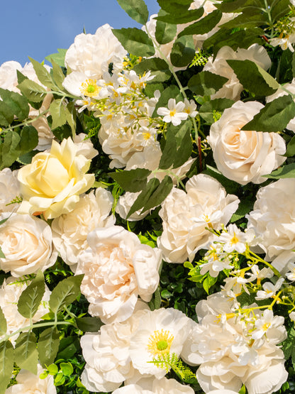 Gisena: 3D Fabric Artificial Zip Up Curtain Flower Wall For Wedding and Events Decoration