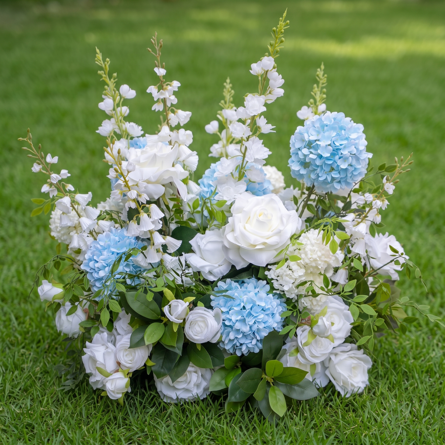 Glacier Aisle flower Ground flower set in White and Blue color to match Glacier flower arch