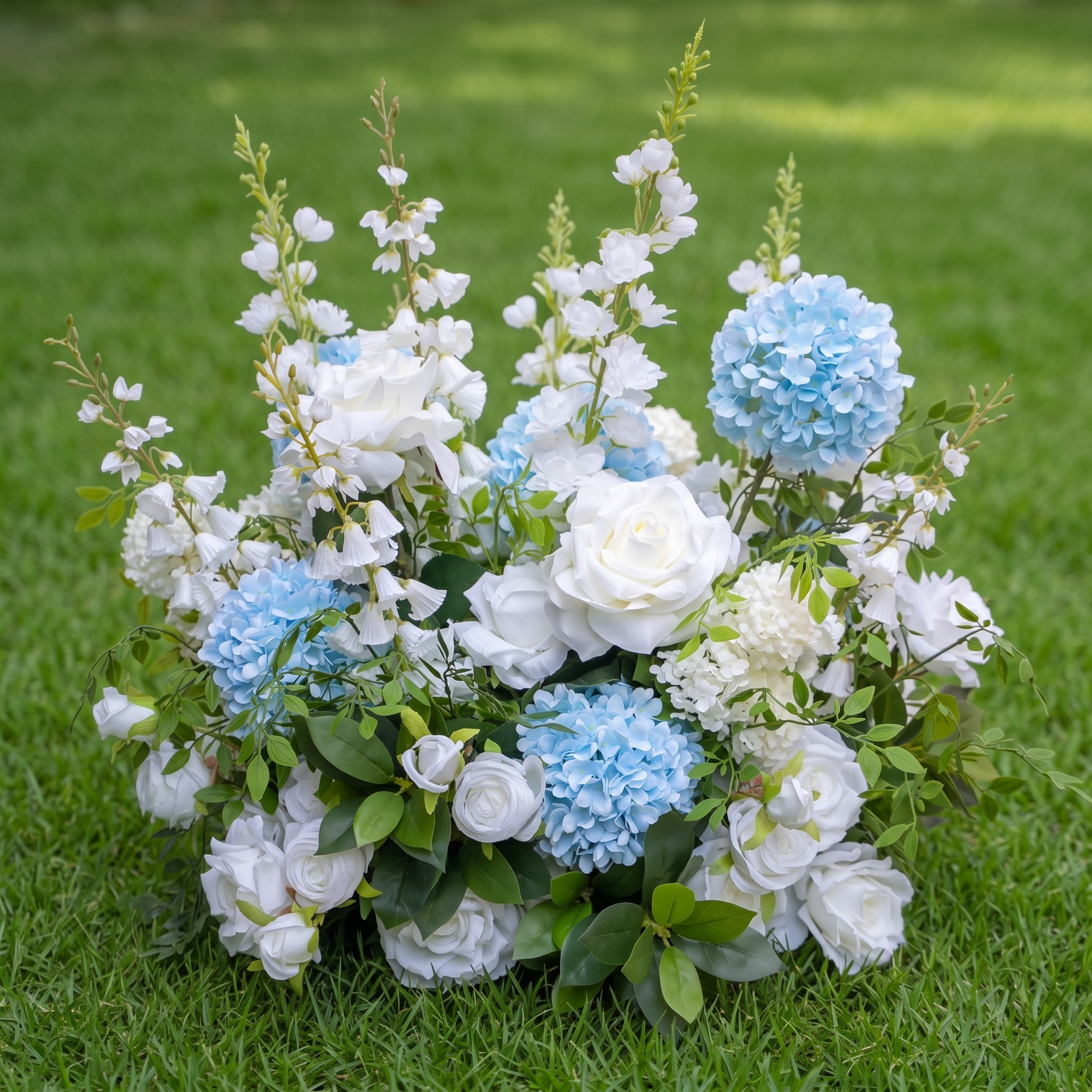 Glacier Aisle flower Ground flower set in White and Blue color to match Glacier flower arch