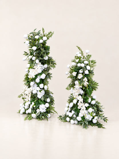 Gleda: White Rose Calla Lily Wedding Background Arch Pillar Decorative Flower Row Excluding Frame