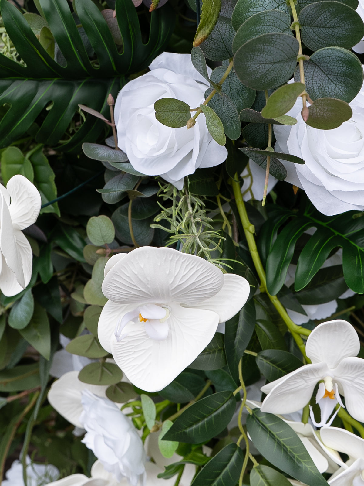 Gleda: White Rose Calla Lily Wedding Background Arch Pillar Decorative Flower Row Excluding Frame