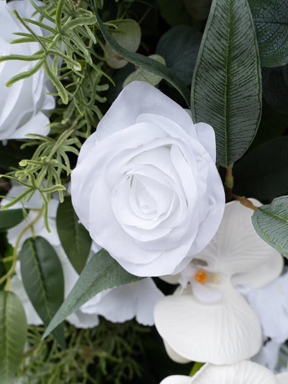 Gleda: White Rose Calla Lily Wedding Background Arch Pillar Decorative Flower Row Excluding Frame