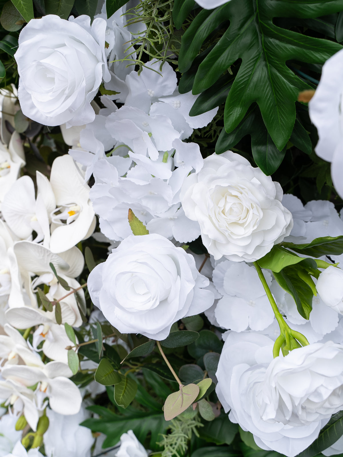 Gleda: White Rose Calla Lily Wedding Background Arch Pillar Decorative Flower Row Excluding Frame