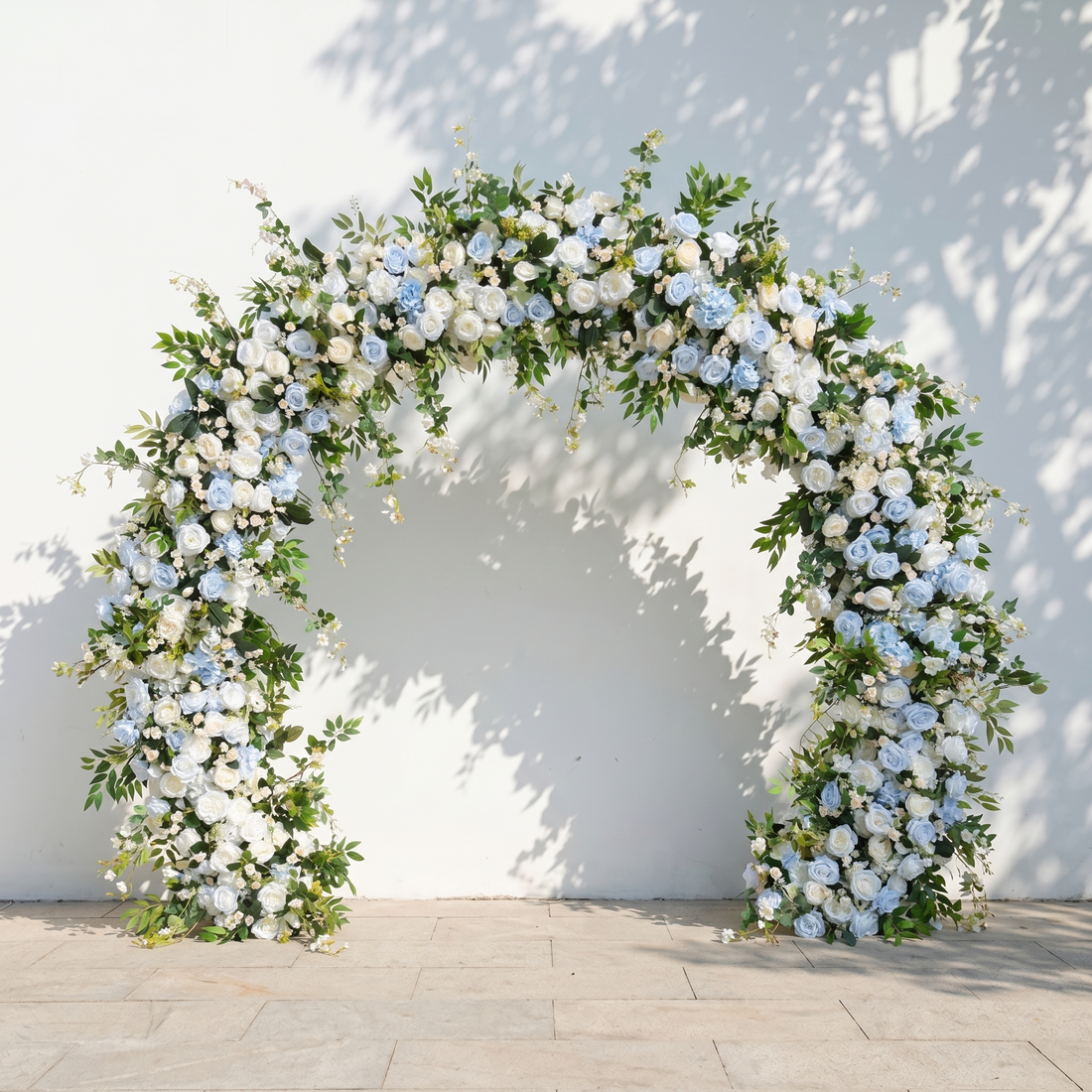 Glendelle: Luxury White &amp; Blue Rose Arch Garden Style Flower arch with mixed color for Weddings&amp;Events Decoration Incuding Frame