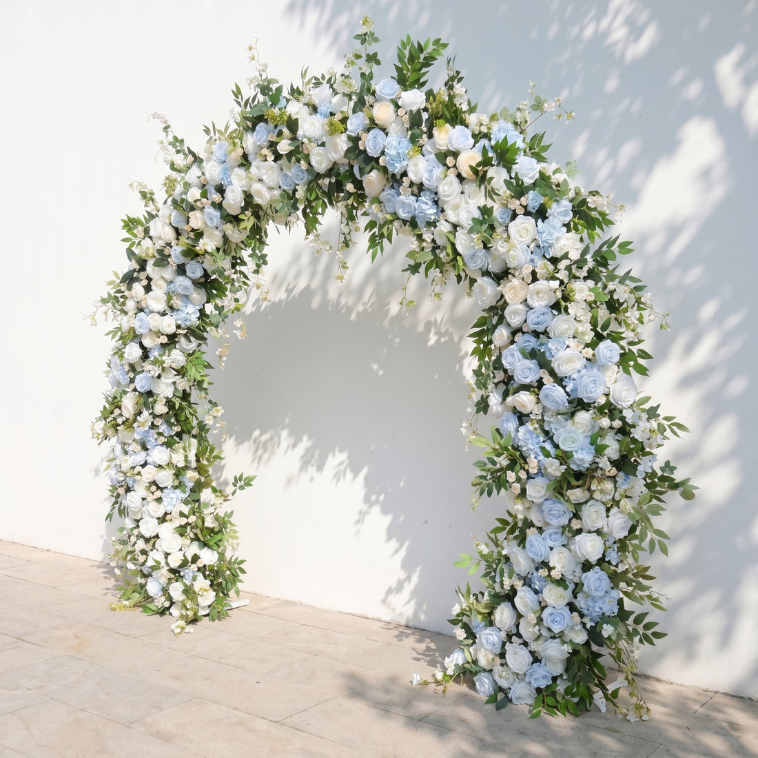 Glendelle: Luxury White &amp; Blue Rose Arch Garden Style Flower arch with mixed color for Weddings&amp;Events Decoration Incuding Frame