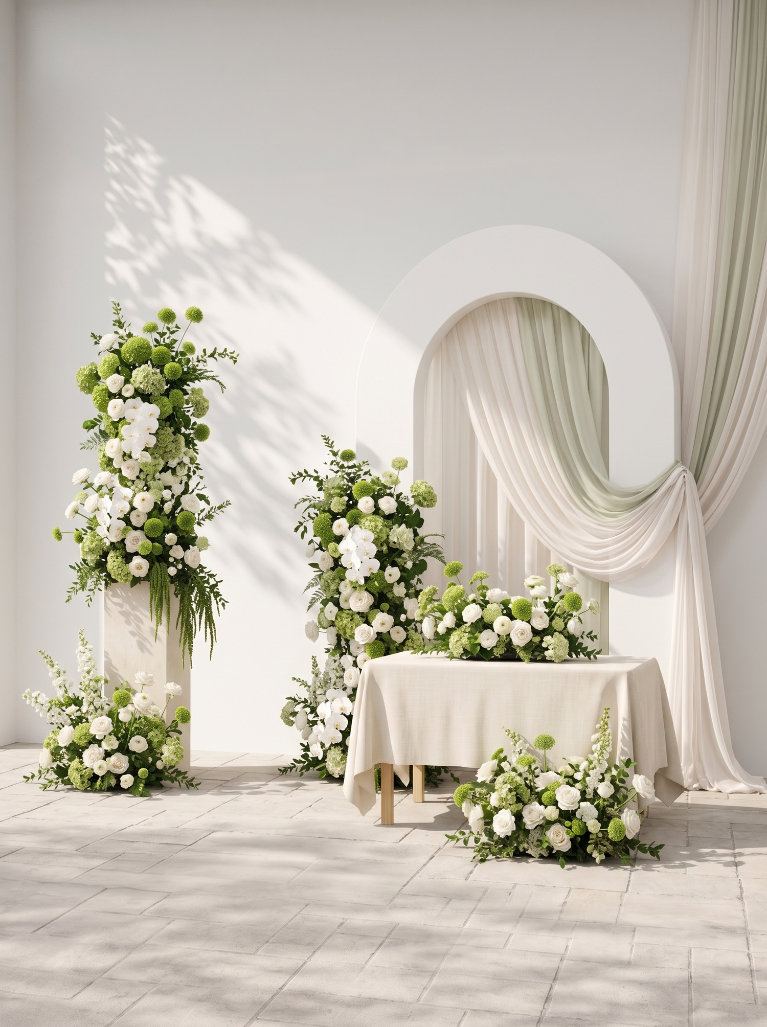Glenrose:  Silk Wedding Full Floral Decor Set Arch Aisle Table Flower Arrangement for Romantic Weddings &amp; Proposals — right view