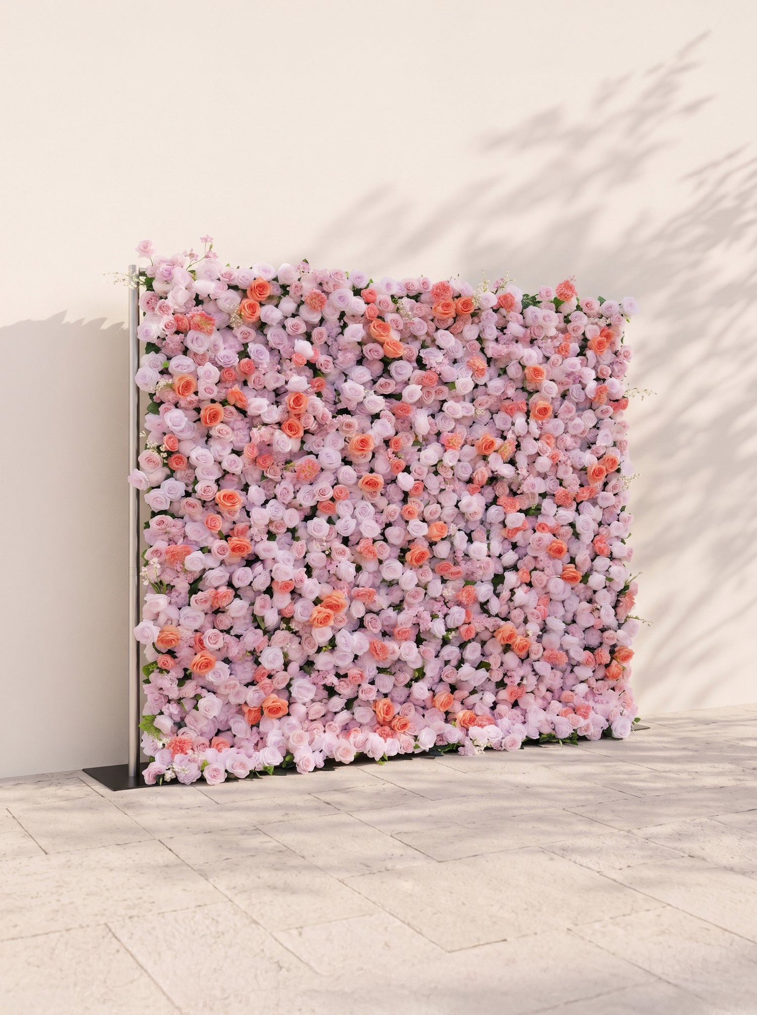 Glenyne 5D Fabric Artificial rolling up curtain flower wall — left view