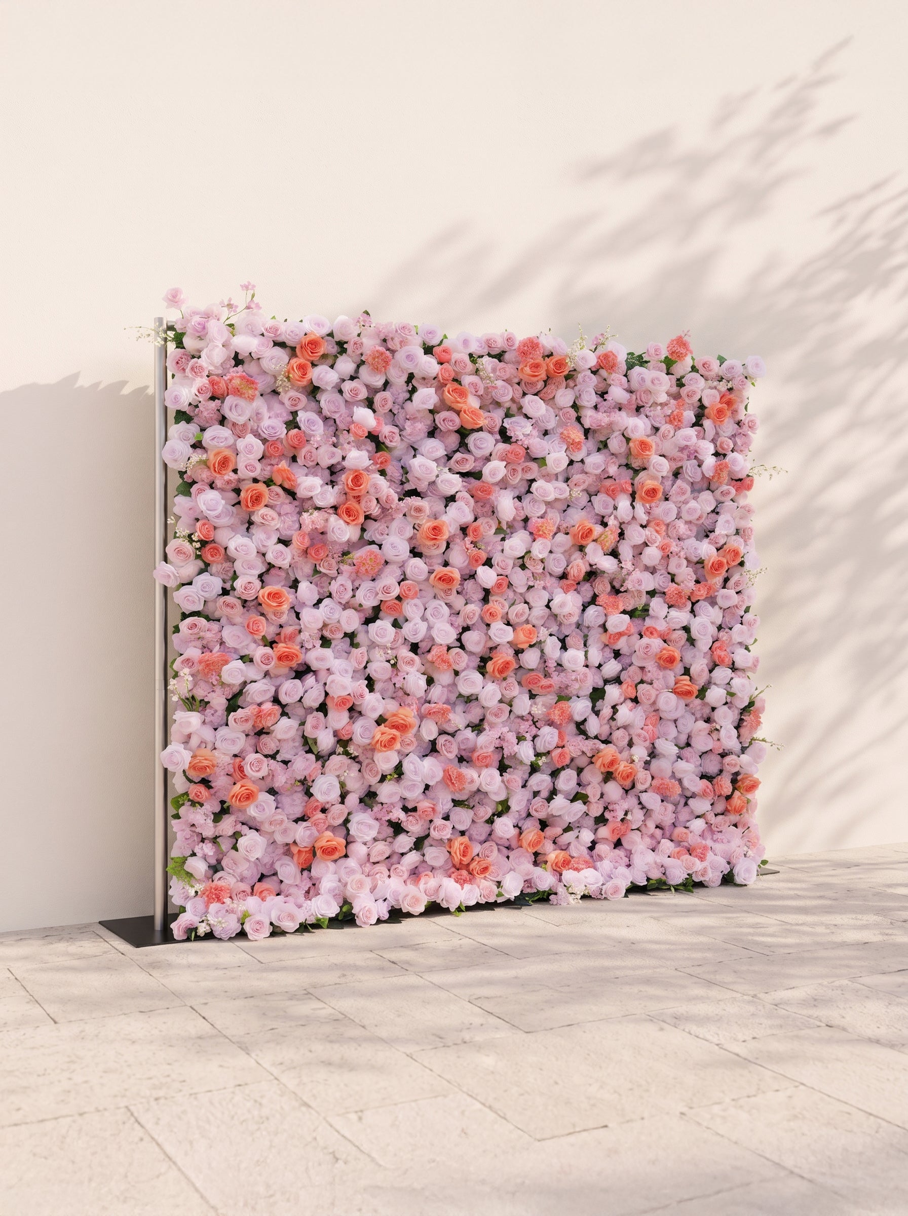 Glenyne 5D Fabric Artificial rolling up curtain flower wall — left view