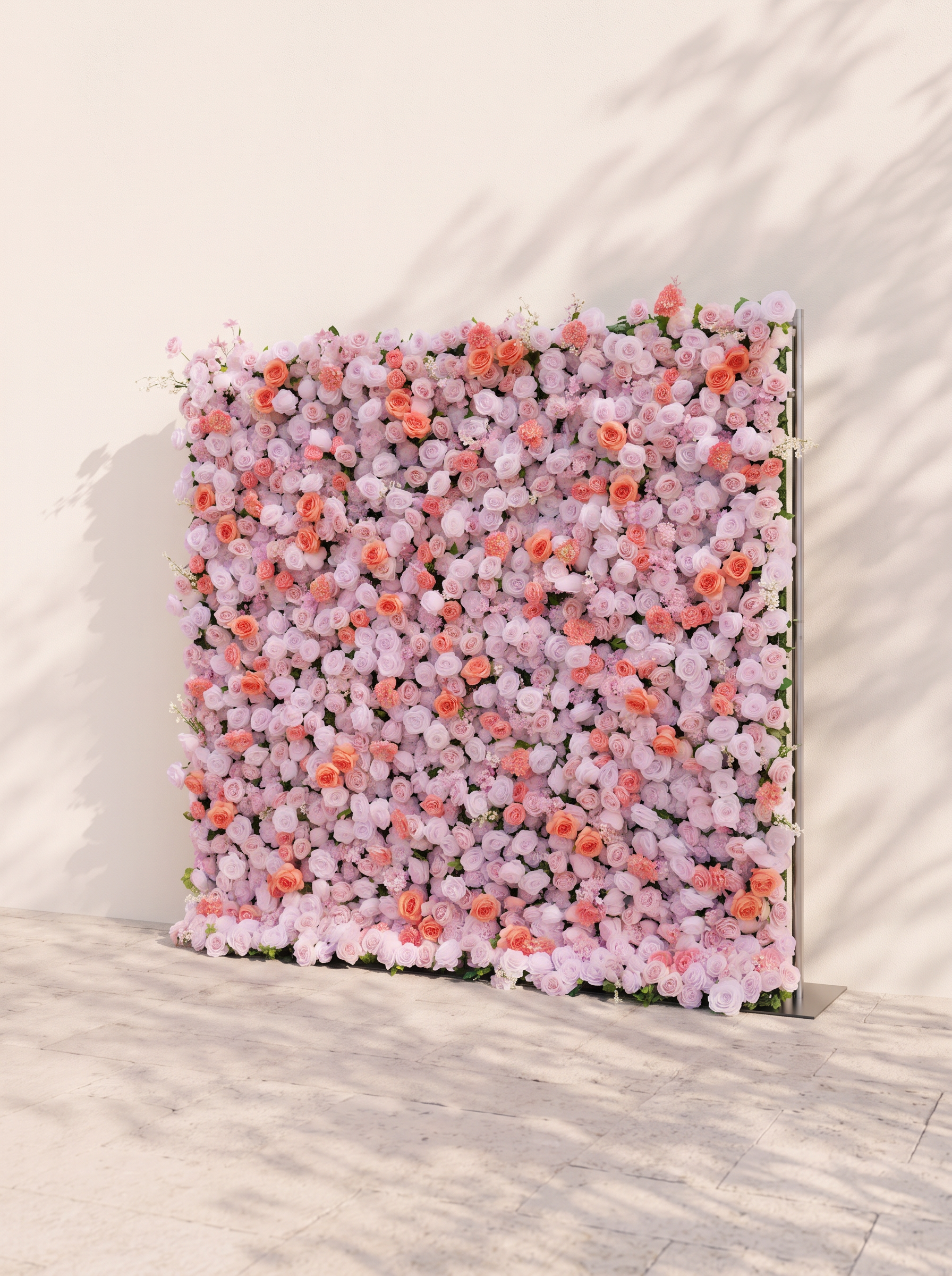 Glenyne 5D Fabric Artificial rolling up curtain flower wall — right view