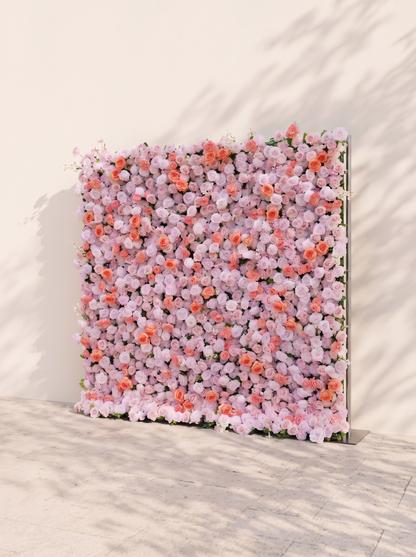 Glenyne 5D Fabric Artificial rolling up curtain flower wall — right view