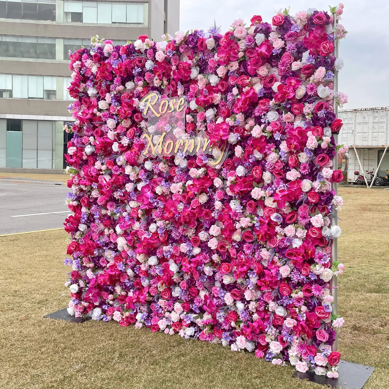 Grace：5D Fabric Artificial rolling up curtain flower wall (Ready to ship)