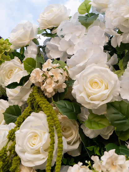 Grecia: 5D Fabric Artificial Zip Up Curtain Flower Wall For Wedding and Events Decoration