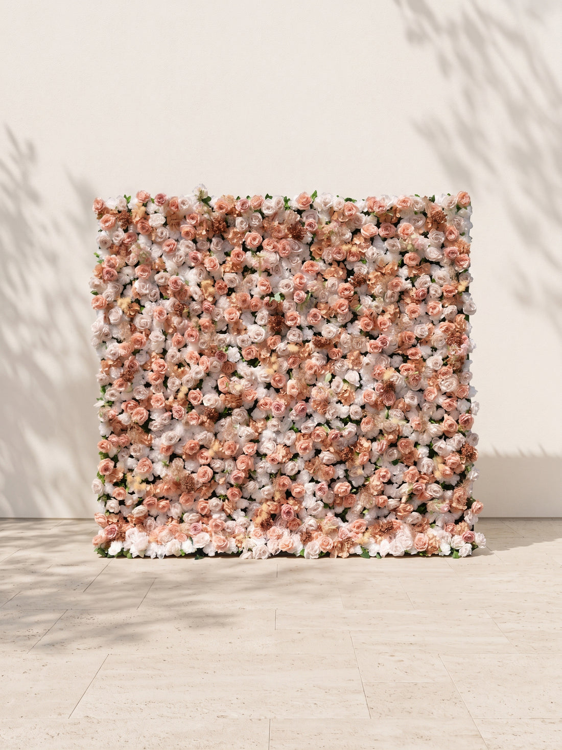 Hazlina 5D Fabric Artificial rolling up curtain flower wall — front view