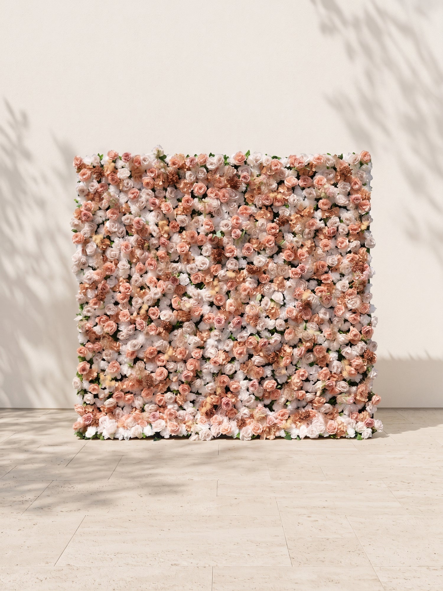 Hazlina 5D Fabric Artificial rolling up curtain flower wall — front view