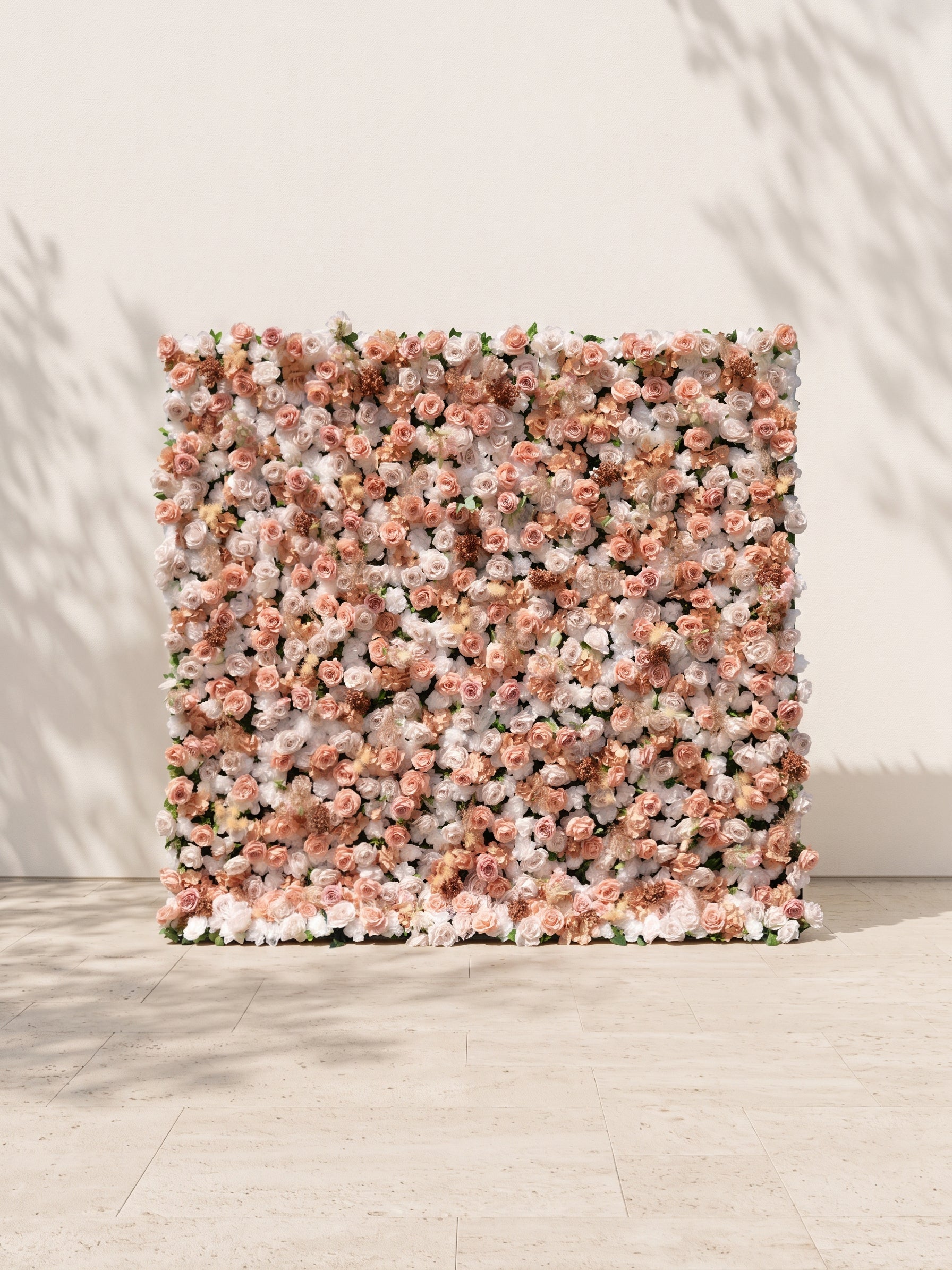 Hazlina 5D Fabric Artificial rolling up curtain flower wall — front view