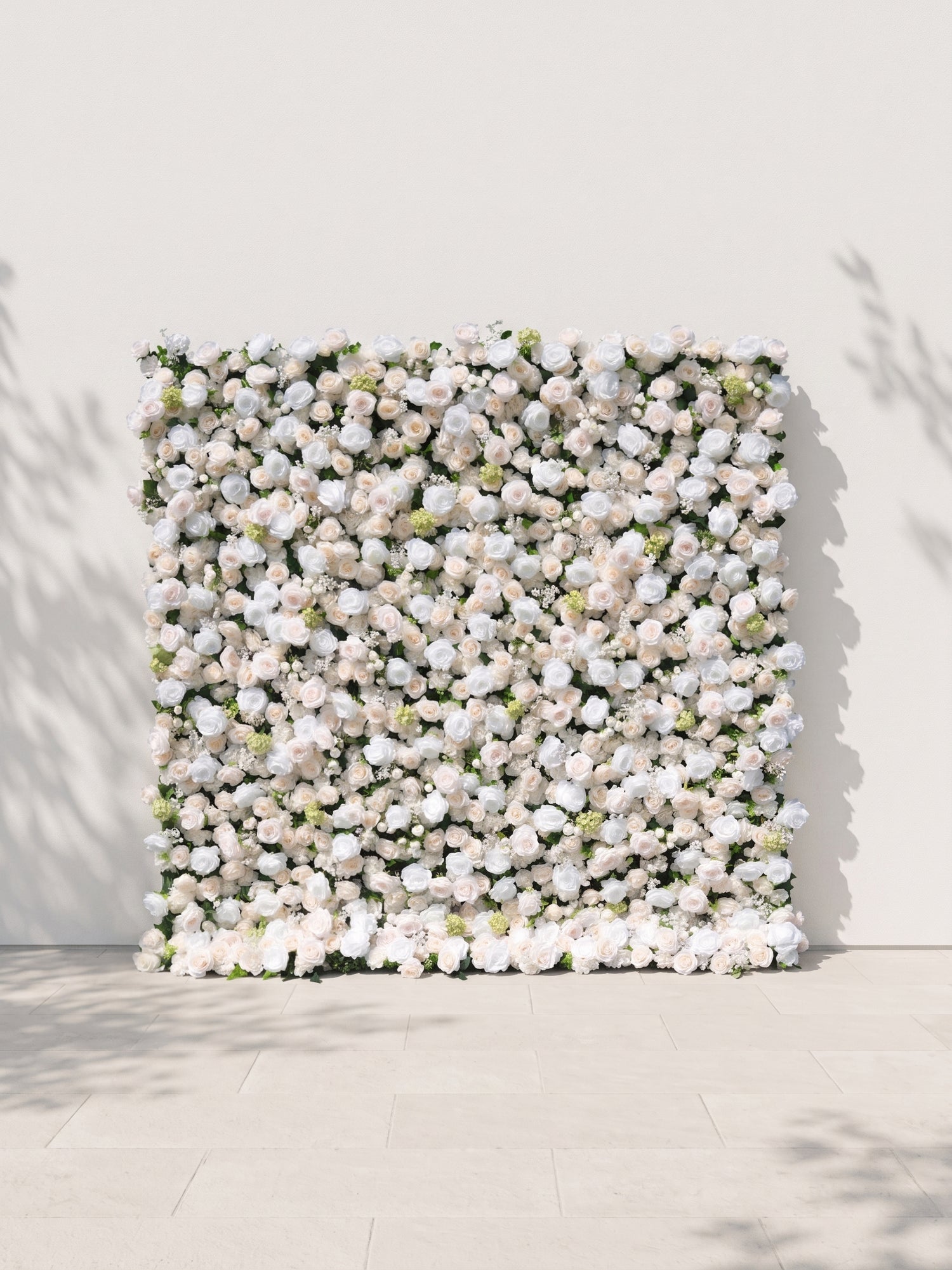 Helavia 5D Fabric Artificial rolling up curtain flower wall — front view