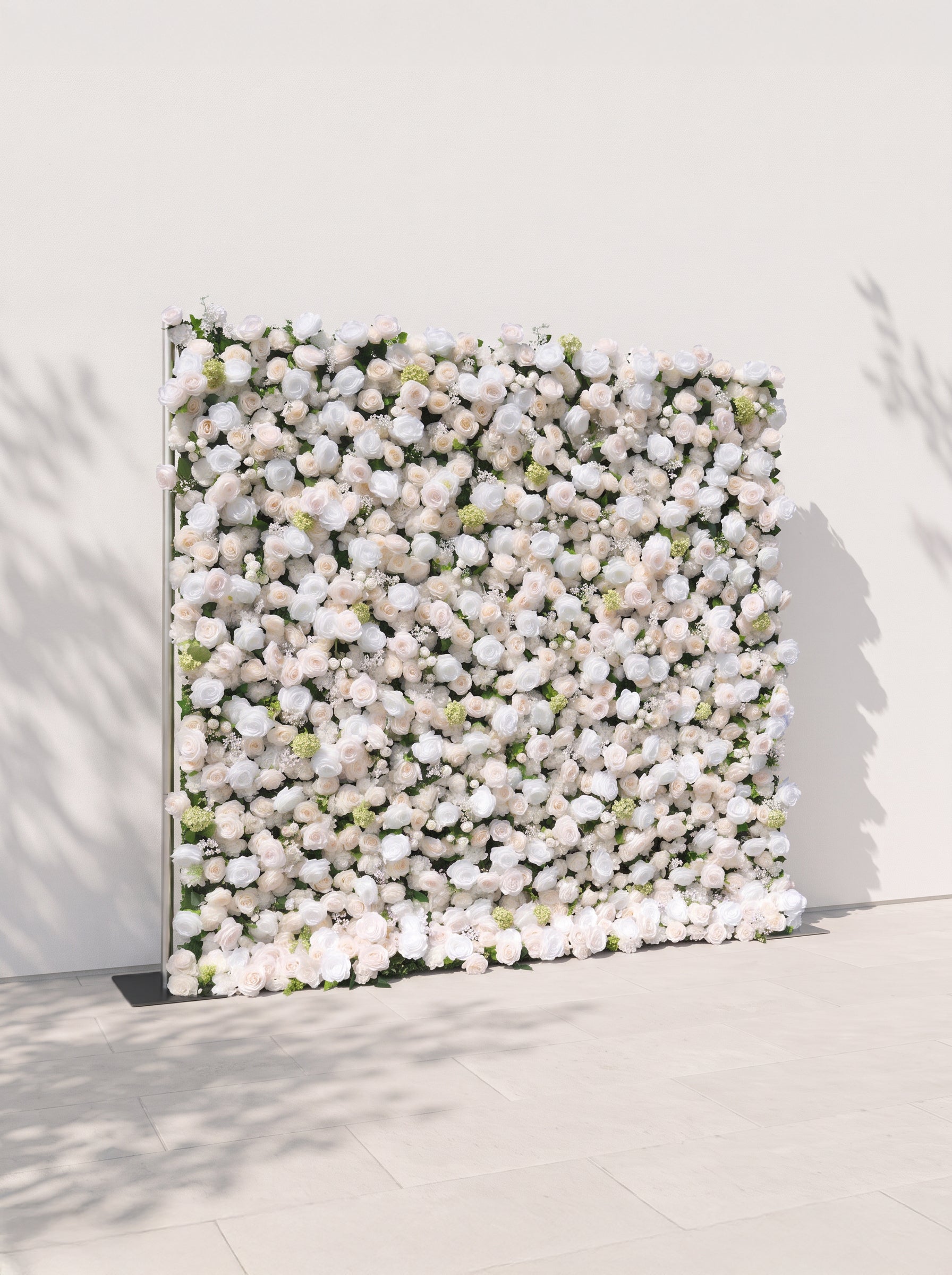 Helavia 5D Fabric Artificial rolling up curtain flower wall — left view