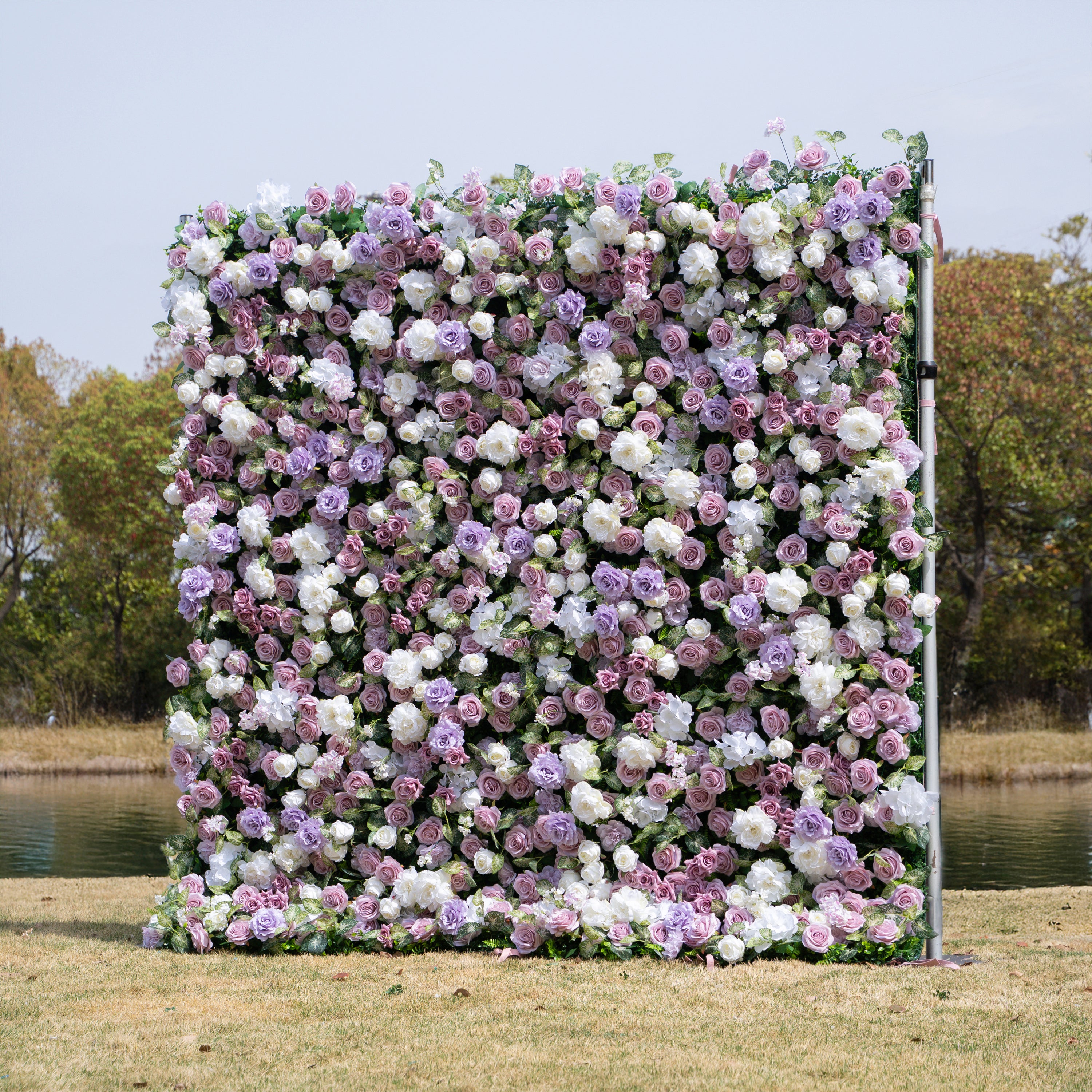 Helena：3D Fabric Artificial rolling up curtain flower wall