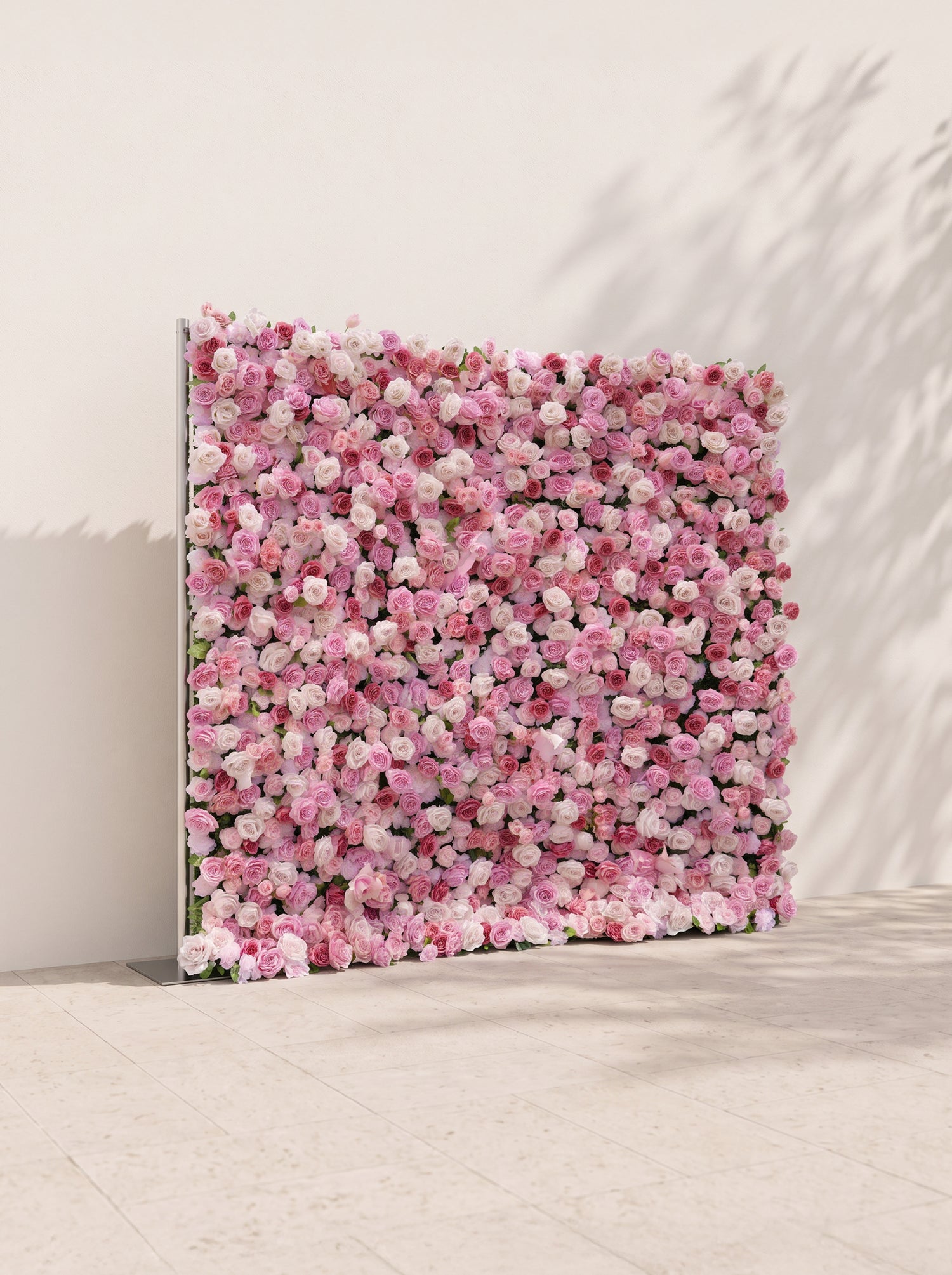 Helirae 5D Fabric Artificial rolling up curtain flower wall — left view