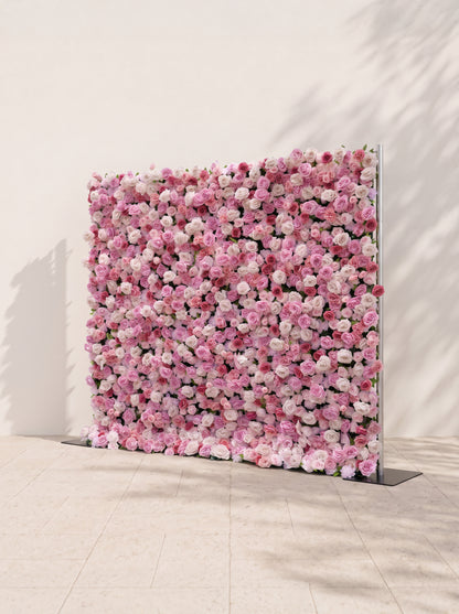 Helirae 5D Fabric Artificial rolling up curtain flower wall — right view