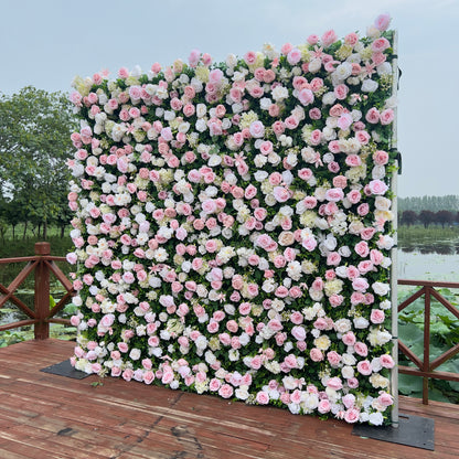 UL031 ：Unique Limited Fabric Artificial rolling up curtain flower wall （The one and only piece in the world）