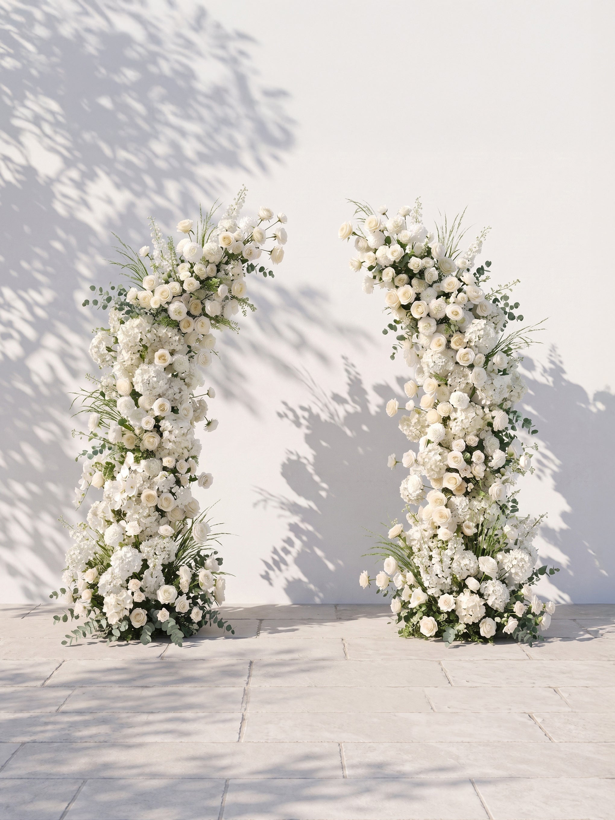 Ivardelle Luxury Horn Shaped Flower Arch with Frame for Wedding Party Event Backdrop Decoration — front view