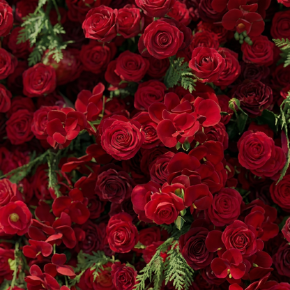 Ivelaria: New Luxury 5D Red Roses Flower Wall with Greenery for Weddings&amp;Event Decor ivelaria detail 3