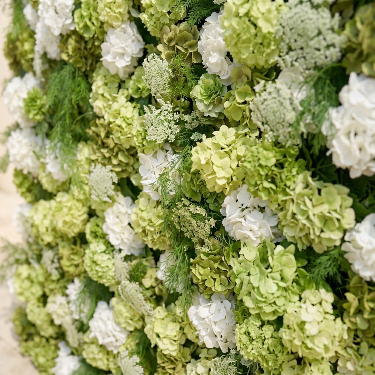 Ivelenna:Serene 5D Light Green &amp; White Floral Wall Roll-Up Backdrop for Spring-Themed Celebrations