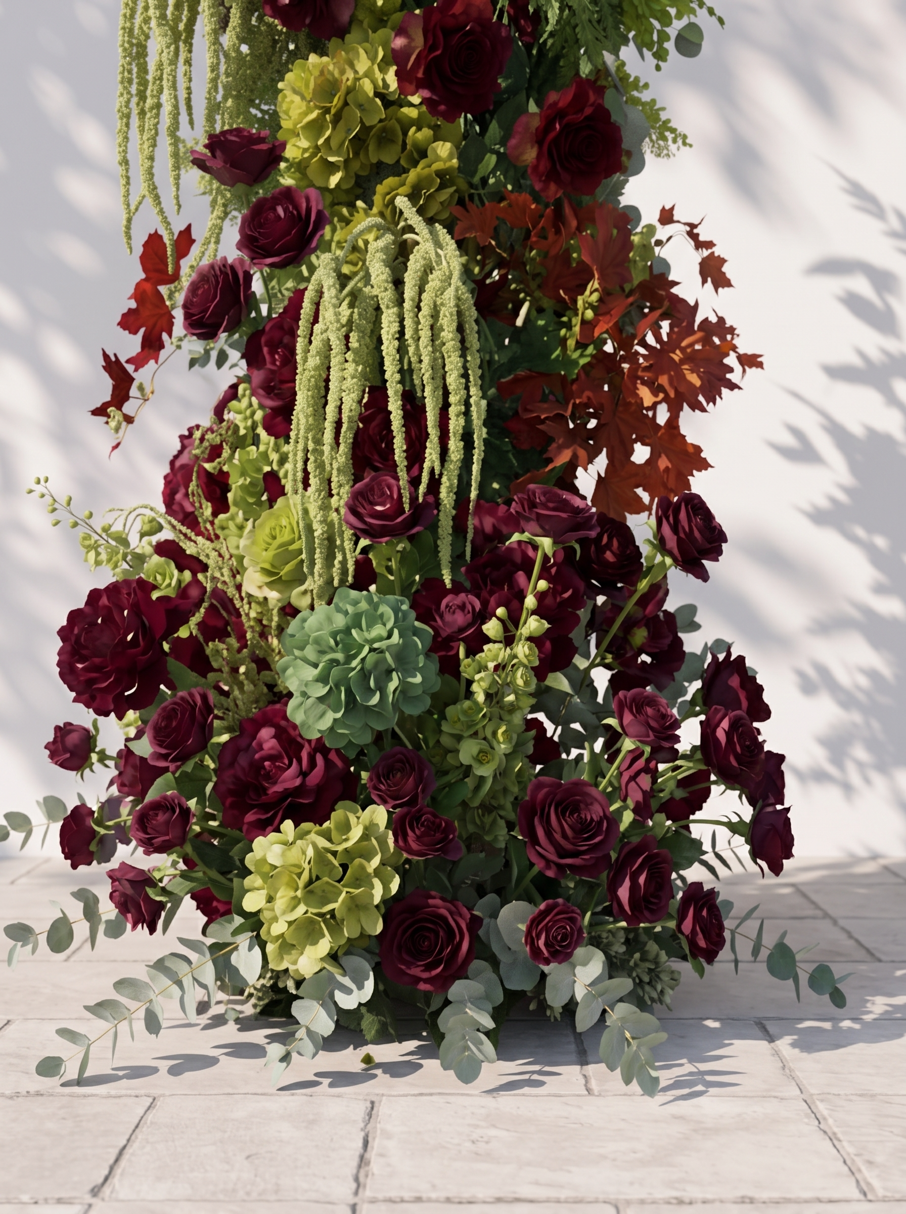 Ivelrella Luxury Horn Shaped Flower Arch with Frame for Wedding Party Event Backdrop Decoration — floral detail