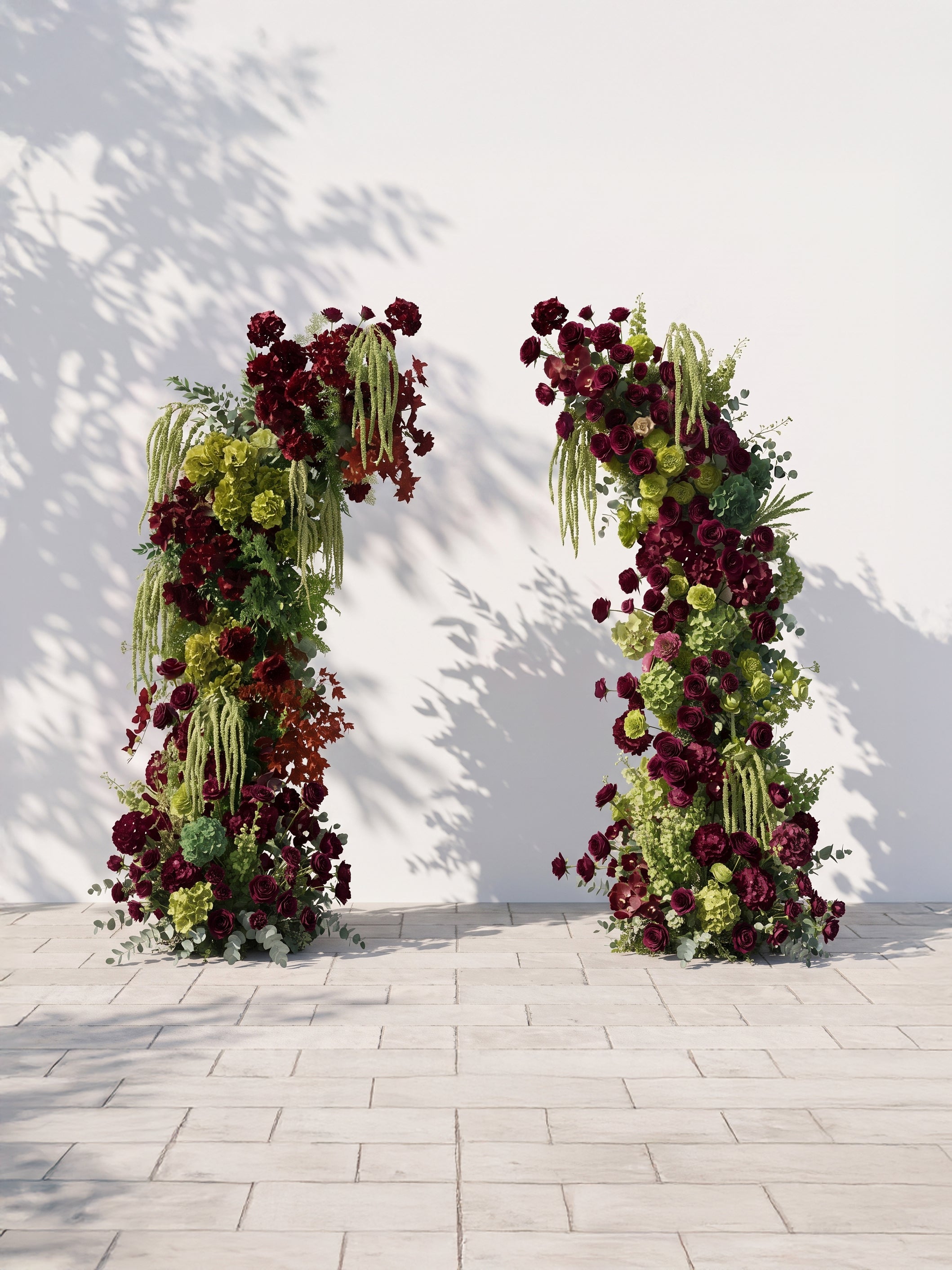 Ivelrella Luxury Horn Shaped Flower Arch with Frame for Wedding Party Event Backdrop Decoration — front view