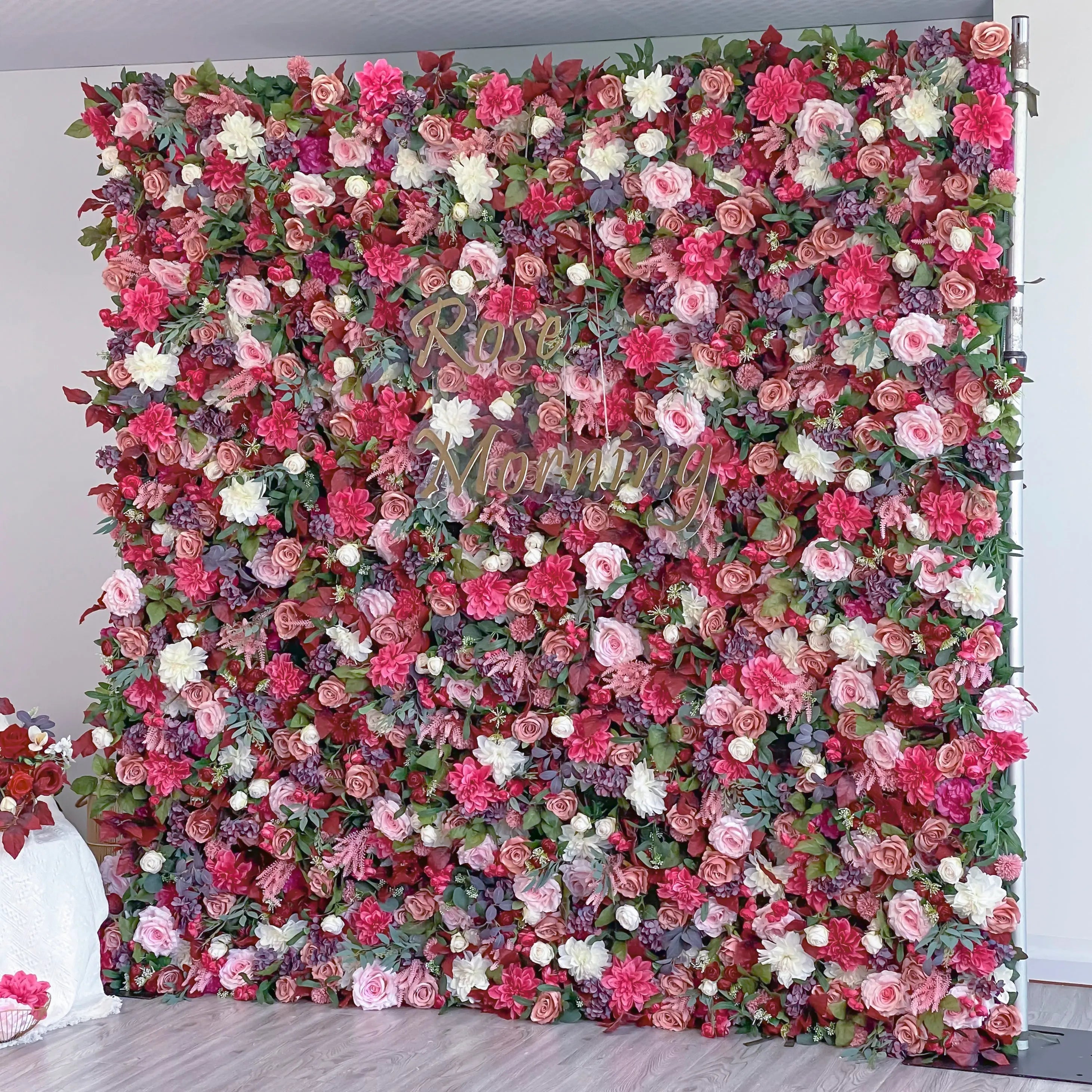 JoJo：5D Garden Series New Fabric Artificial rolling up curtain flower wall