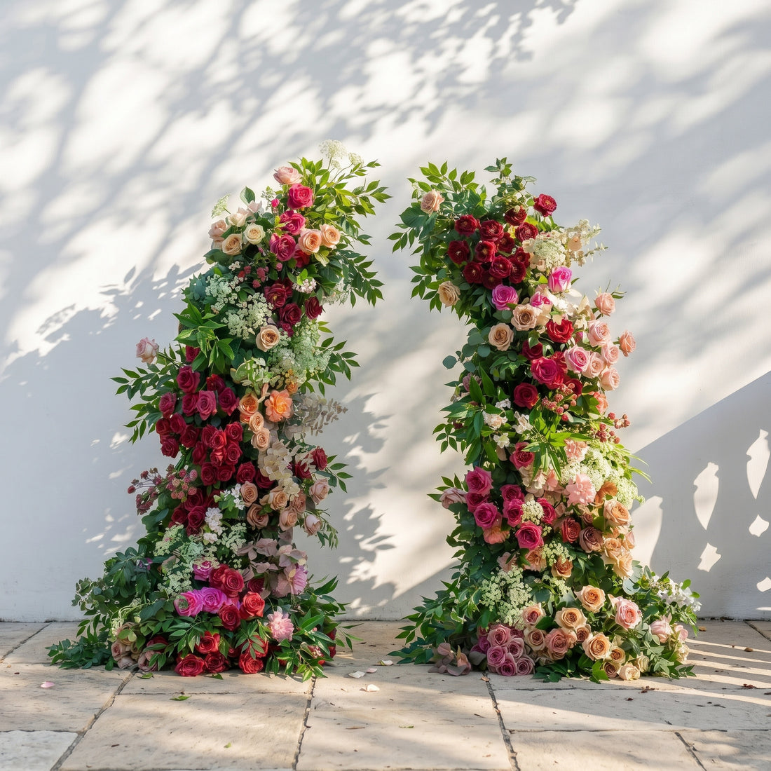 Jollyra Horn Arch: Natural Colorful Flower Arch in mixed color for Luxury Garden Weddings&amp;Events Decoration Incuding Frame