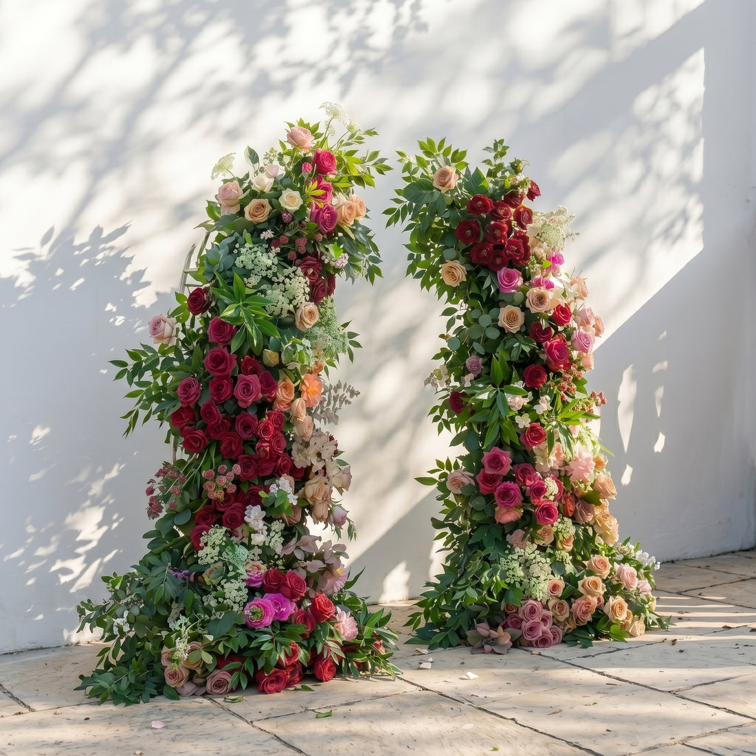 Jollyra Horn Arch: Natural Colorful Flower Arch in mixed color for Luxury Garden Weddings&amp;Events Decoration Incuding Frame