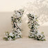 Jolorae:Luxury Classic White and Light Pink Flower Arch with Greenery for Weddings&Event Decor Including Frame and 2 Aisle Flower sets jolorae front