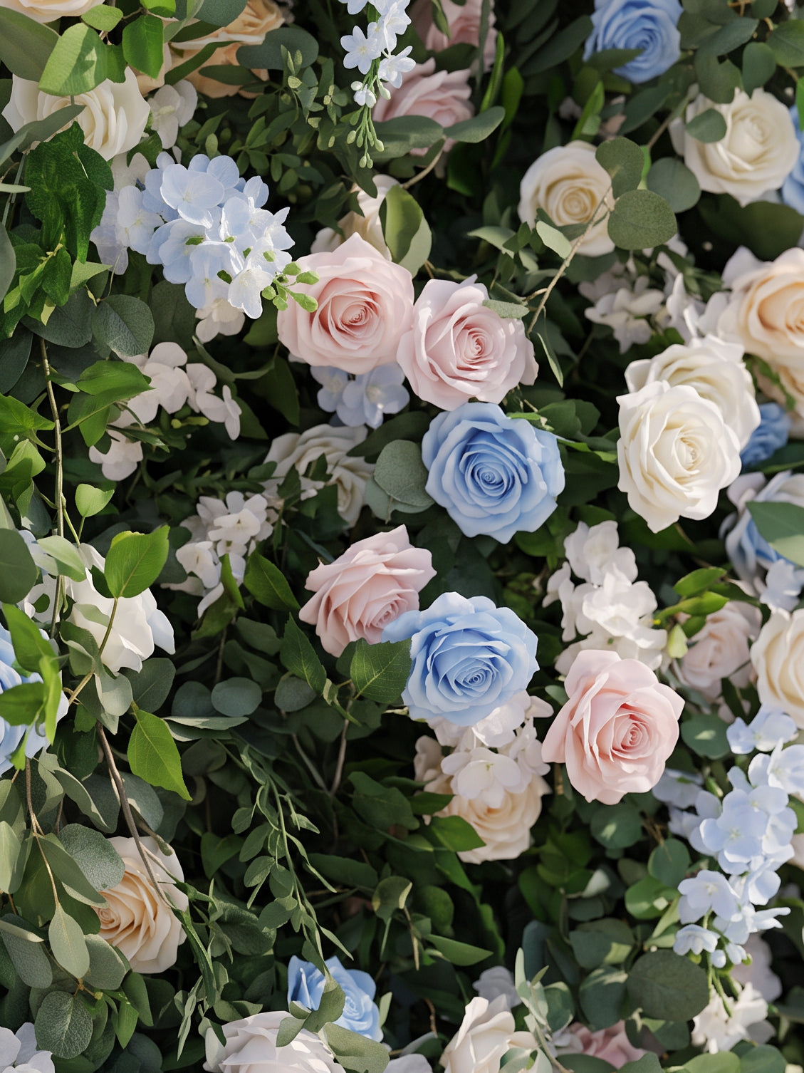 Junavia: 5D Fabric Artificial rolling up curtain flower wall — floral detail