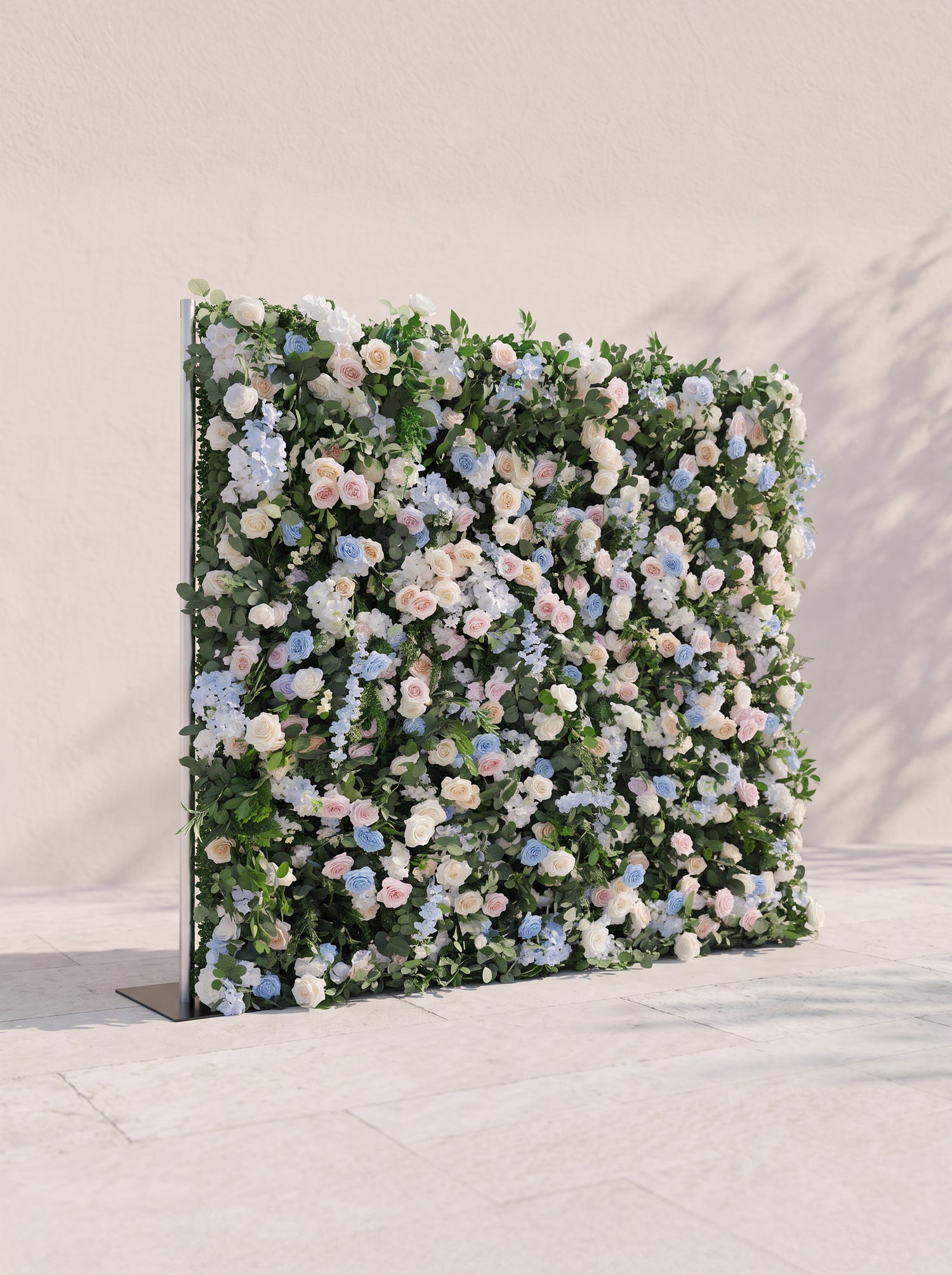 Junavia: 5D Fabric Artificial rolling up curtain flower wall — left view