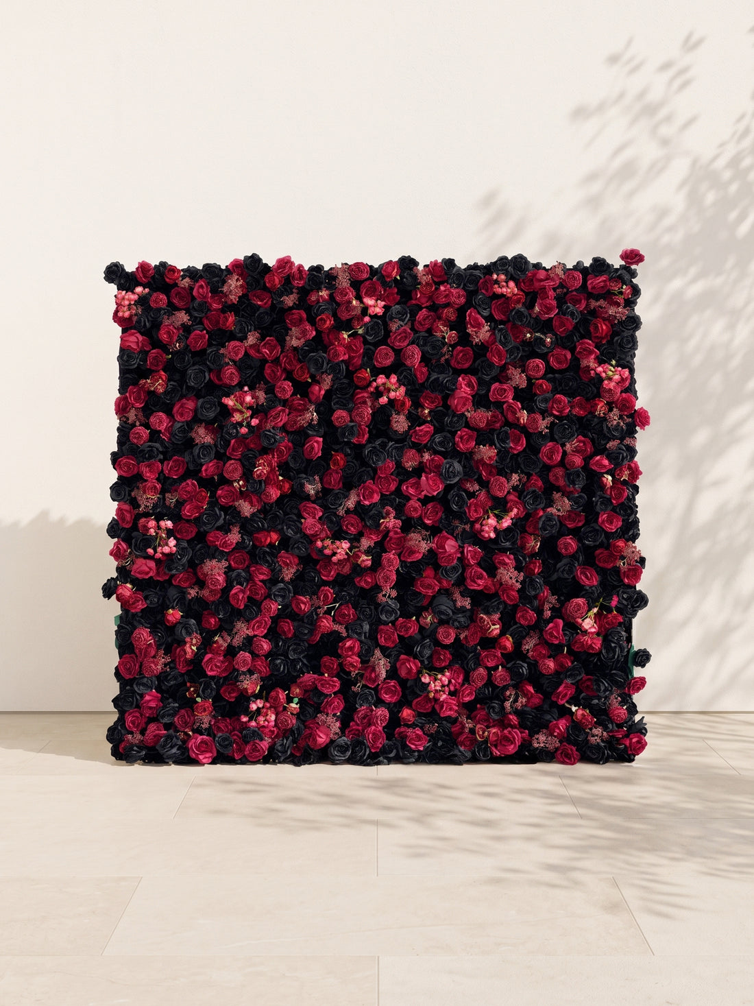 Junmora 5D Fabric Artificial rolling up curtain flower wall — front view