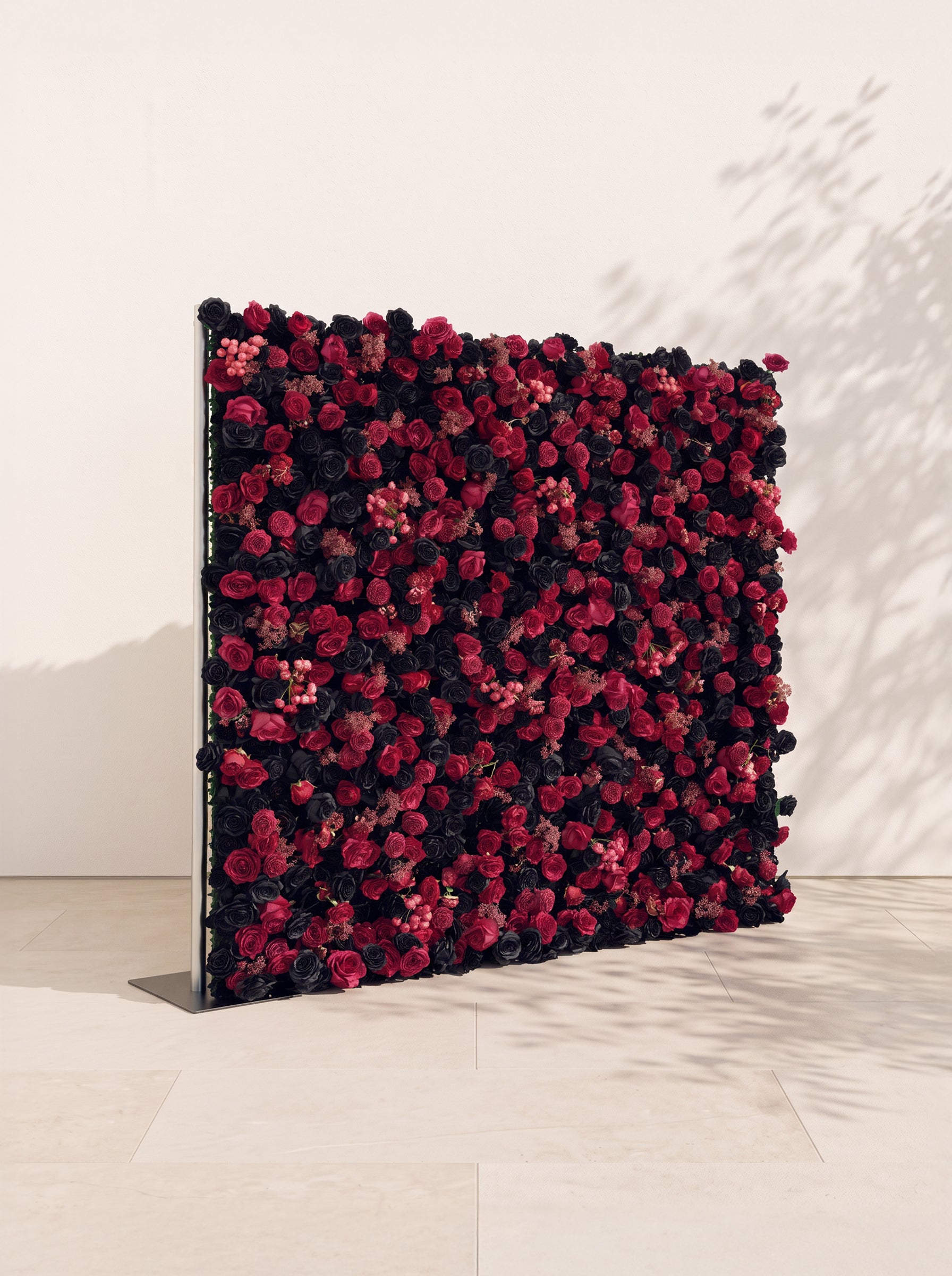 Junmora 5D Fabric Artificial rolling up curtain flower wall — left view