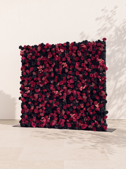 Junmora 5D Fabric Artificial rolling up curtain flower wall — right view