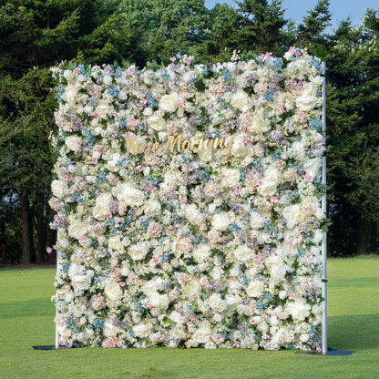 Justin：5D Garden Series New Fabric Artificial rolling up curtain flower wall