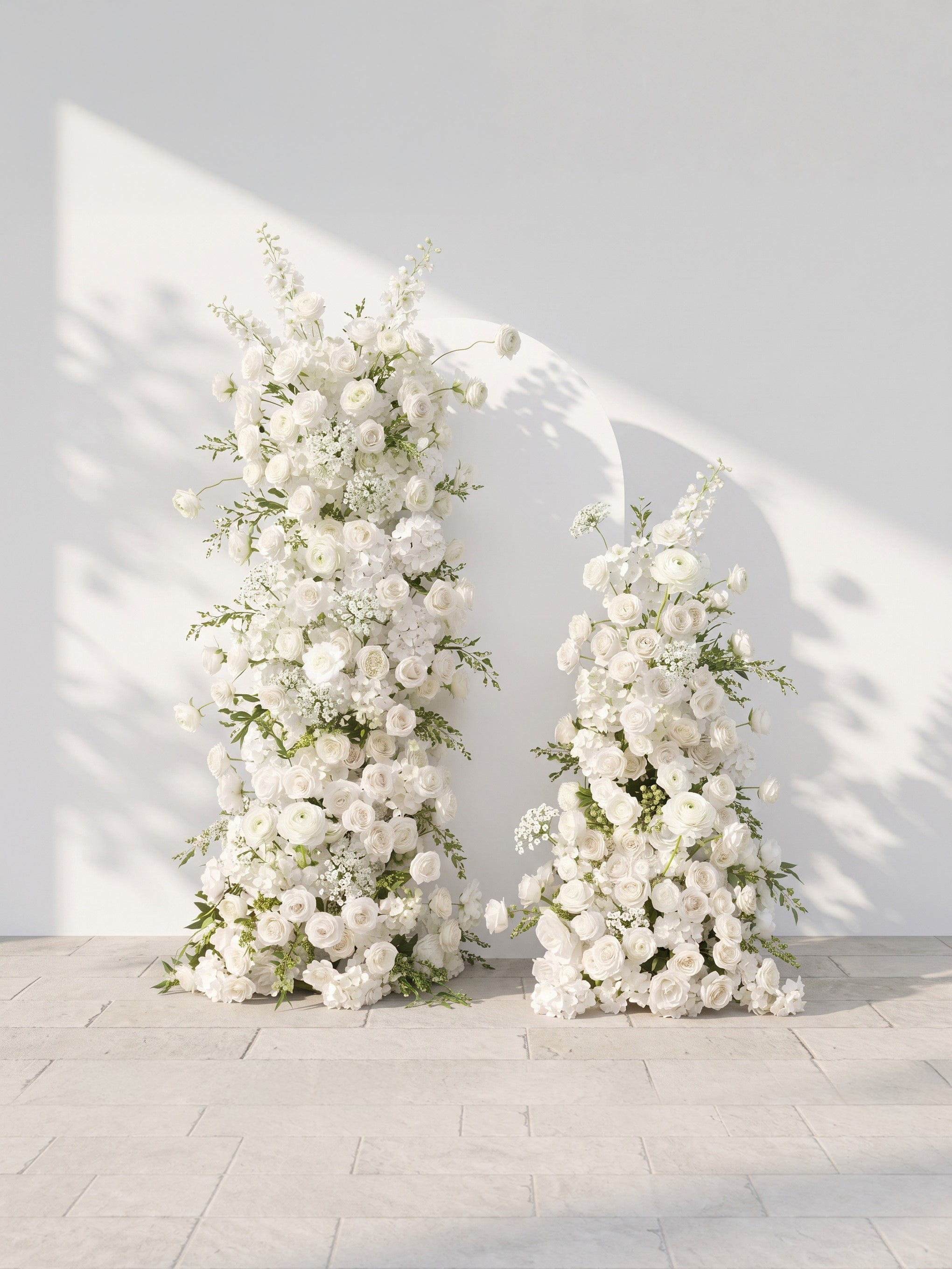 Karelie:  Wedding Background Arch Pillar Decorative Flower Row Excluding Frame — front view