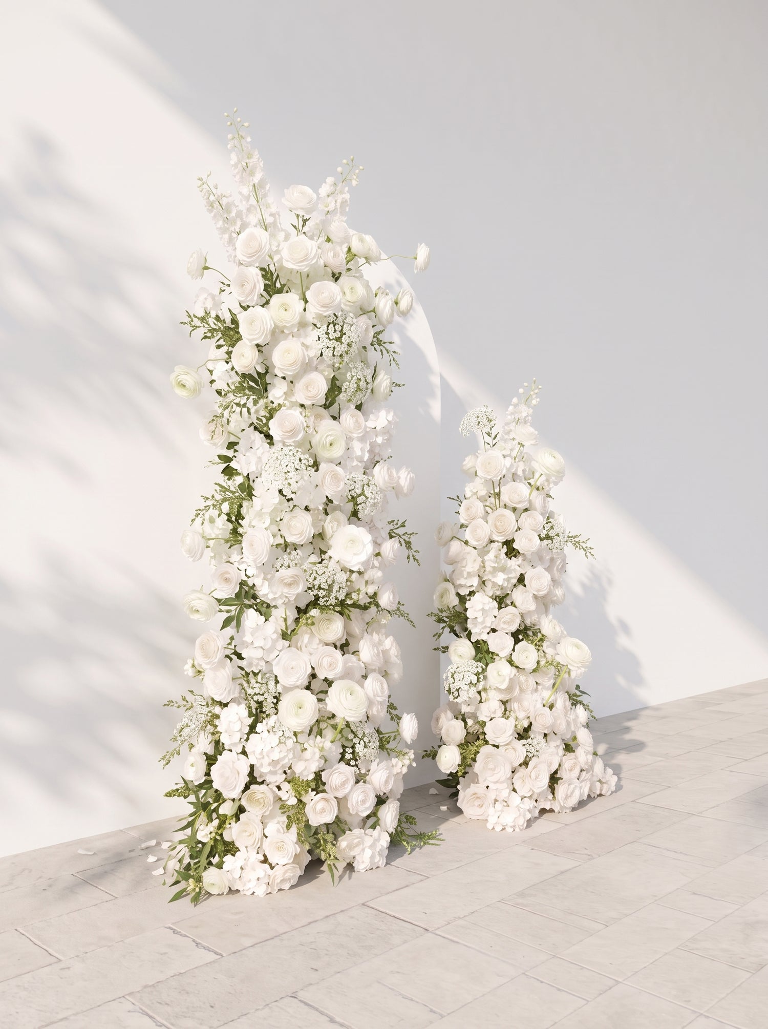 Karelie:  Wedding Background Arch Pillar Decorative Flower Row Excluding Frame — left view